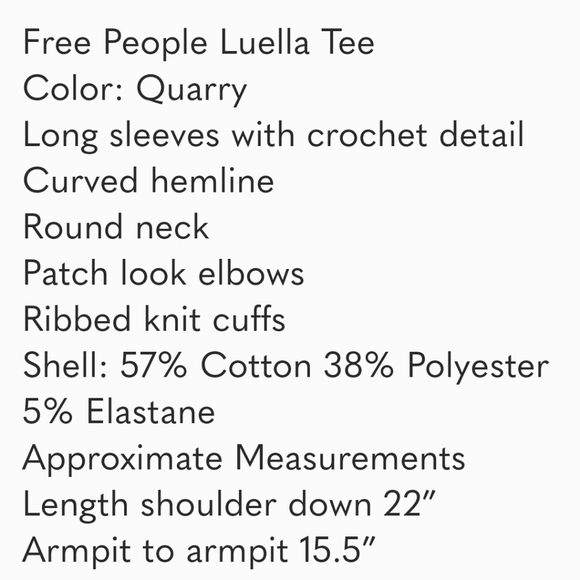 Free People Luella Crochet back Termal Top - Picture 4 of 4
